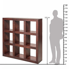 Kamdhenu Sheesham Wood 9-Hole Open Bookcase