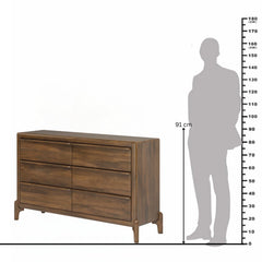 Skylan Mango Wood 6-Drawer Dresser