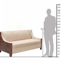 Savitri Sheesham Wood 3 Seater Sofa