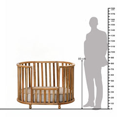 Natural Finish Wooden Baby Crib