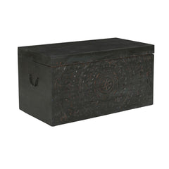 Carved Lace Wooden Trunk Set of 2