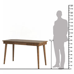 Mango Wood Writing Desk with Fluted Detailing