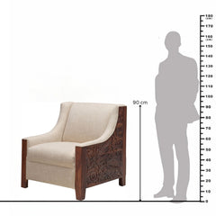 Savitri Sheesham Wood Single Seater Sofa