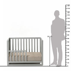 Wooden Baby Crib with Fabric Bedding