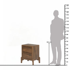 Skylan Mango Wood Bedside Chest with 2 Drawers