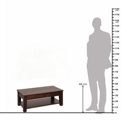 Aristotle Sheesham Wood Coffee Table with Drawer & Open Shelf