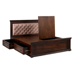 Royal Upholstered Sheesham Wood Bed with Drawers