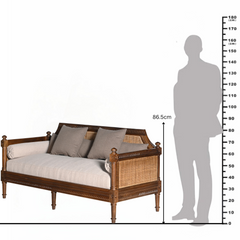 Amer Sofa Three Seater – A Colonial Charm in Solid Wood