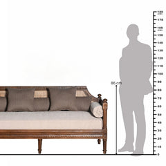 Amer Sofa Three Seater – A Colonial Charm in Solid Wood