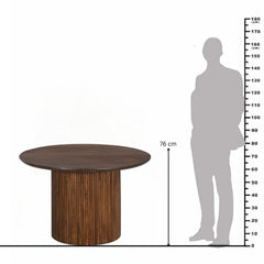 Karlen Wooden Round Table – Contemporary Fluted Base Design