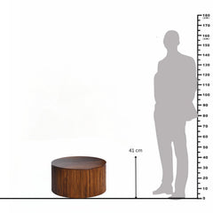Fluted Solid Wood Round Coffee Table