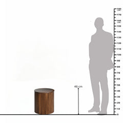 Fluted Solid Wood Round End Table