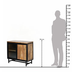 Bartram Mango Wood & Iron Cabinet