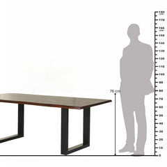 Sheesham Wood 6 Seater Dining Table with Metal Legs