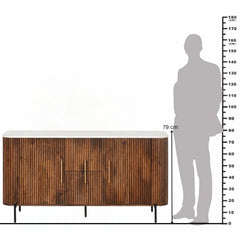 Karlen Reed Wooden Sideboard – Marble Top