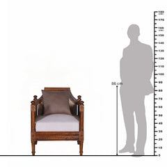 Amer Sofa Single Seater – A Colonial Charm in Solid Wood