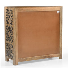 Haffner Hand-Carved Solid Wood Storage Cabinet