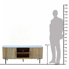 Karlen Mango Wood & Marble Top TV Unit