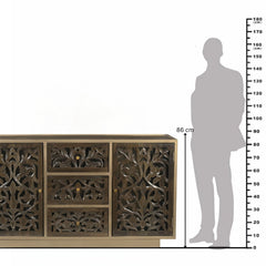 Amalia Floral Carved Storage Cabinet