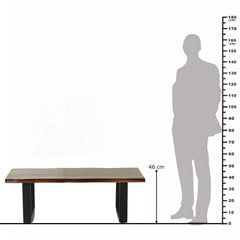 Sheesham Wood Coffee Table with Sleek Metal Legs