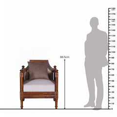 Amer Sofa Single Seater – A Colonial Charm in Solid Wood