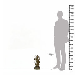 Shiva-Parvati Brass Sculpture — Vintage Style Idol, Antique Brass Finish