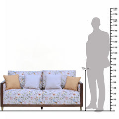 HC Three Seater Sofa – Elegant Printed Upholstery