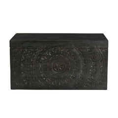 Carved Lace Wooden Trunk Set of 2