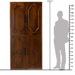 Handcrafted Mango Wood Carving Wardrobe