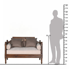 Amer Sofa Two Seater – A Colonial Charm in Solid Wood