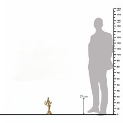 Tribhanga Pose Brass Statue — Vintage Style Decor Idol, Shiny Golden Finish