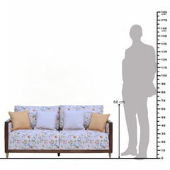 HC Three Seater Sofa – Elegant Printed Upholstery