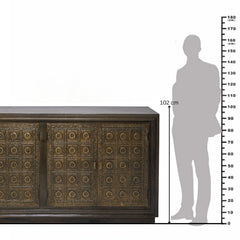 Jaree Hand-Embossed Metal 4-Door Sideboard