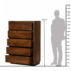 5-Drawer Poster Chest in Natural Finish