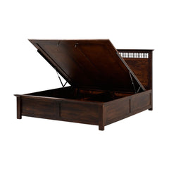 Amer Sheesham Wood Bed with Hydraulic Storage