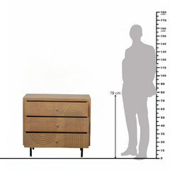 Kristian Mango Wood & Iron 3-Drawer Chest