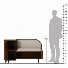 Wooden Shoe Rack with Cushioned Seat & Back