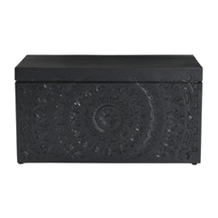 Carved Lace Wooden Trunk Set of 2