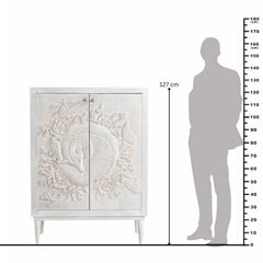 Reyansh Hand-Carved Floral Cabinet