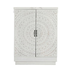 Carved Lace Jabot Bar Cabinet