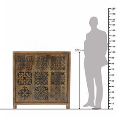Haffner Hand-Carved Solid Wood Storage Cabinet
