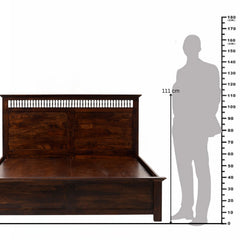 Amer Sheesham Wood Bed with Hydraulic Storage