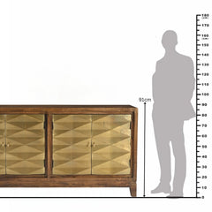Alby 4-Door Sideboard with Brass-Finish Facade