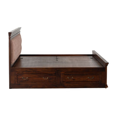 Royal Upholstered Sheesham Wood Bed with Drawers