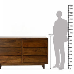 Conall 6-Drawer Dresser in Solid Mango Wood