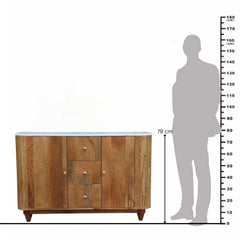 Rustic Pelle Marble Top Sideboard