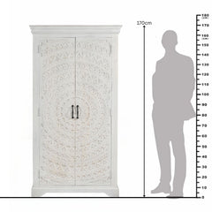 Carved Lace Bar Cabinet