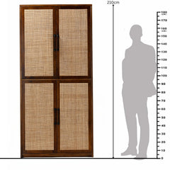 Cane Sheesham Wood Wardrobe