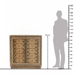 Mereau Solid Wood Cabinet with Tribal Pattern