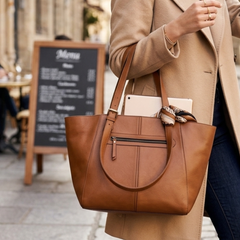 The Caramel Horizon All-Leather Everyday Tote